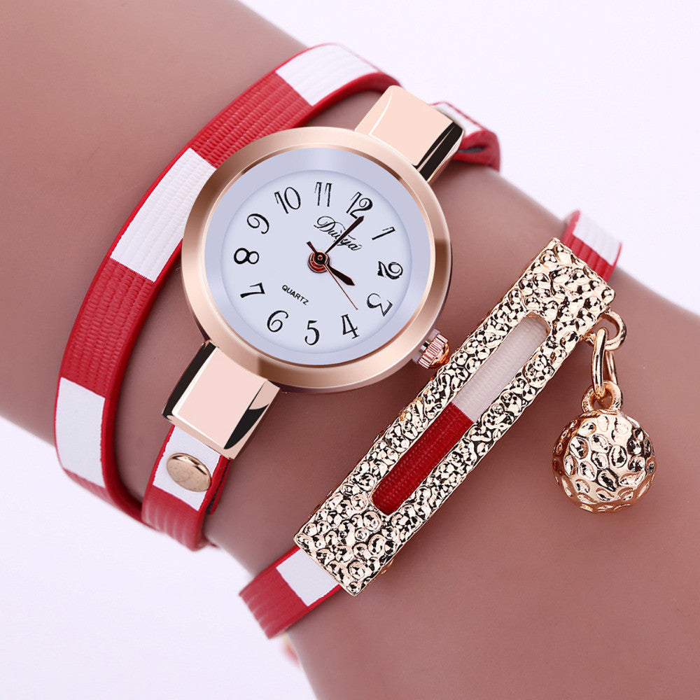Attractive PU Leather Bracelet Casual Women Wristwatch Luxury ww-b