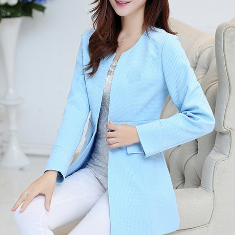 Slim Women Blazer Formal Solid Color Coat