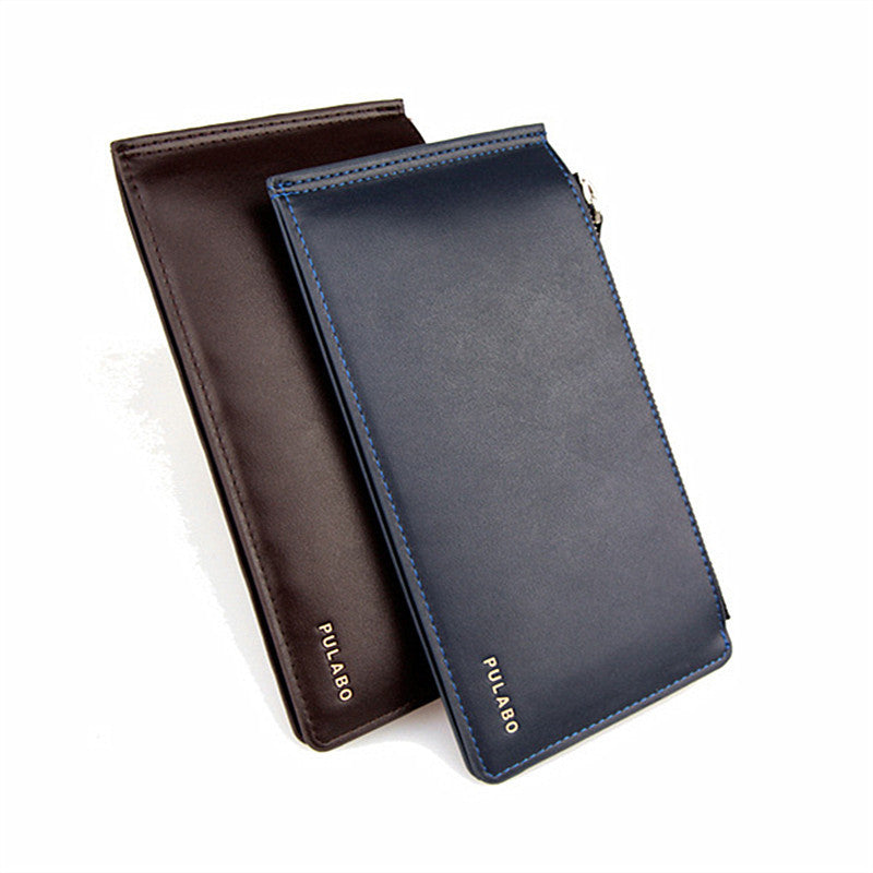 Double Zippers Ultra Thin Business Wallet for Men