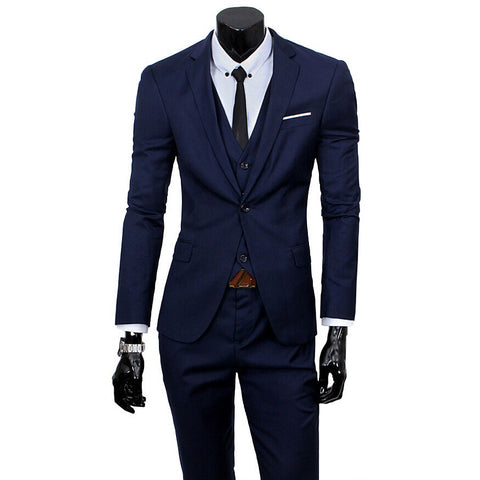Formal Men's Suits 3pcs Business/Wedding Set (Jacket+Pants+Vest)