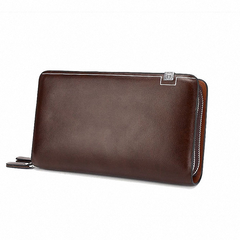 Long Designer Double Zipper Business Men's Wallet