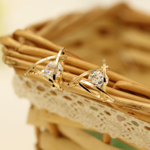 Triangle Crystal Earrings