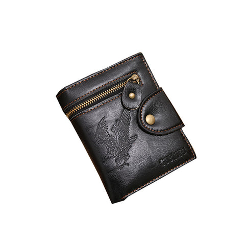 Eagle Pattern Vertical Men's Wallet Leather Card Holder