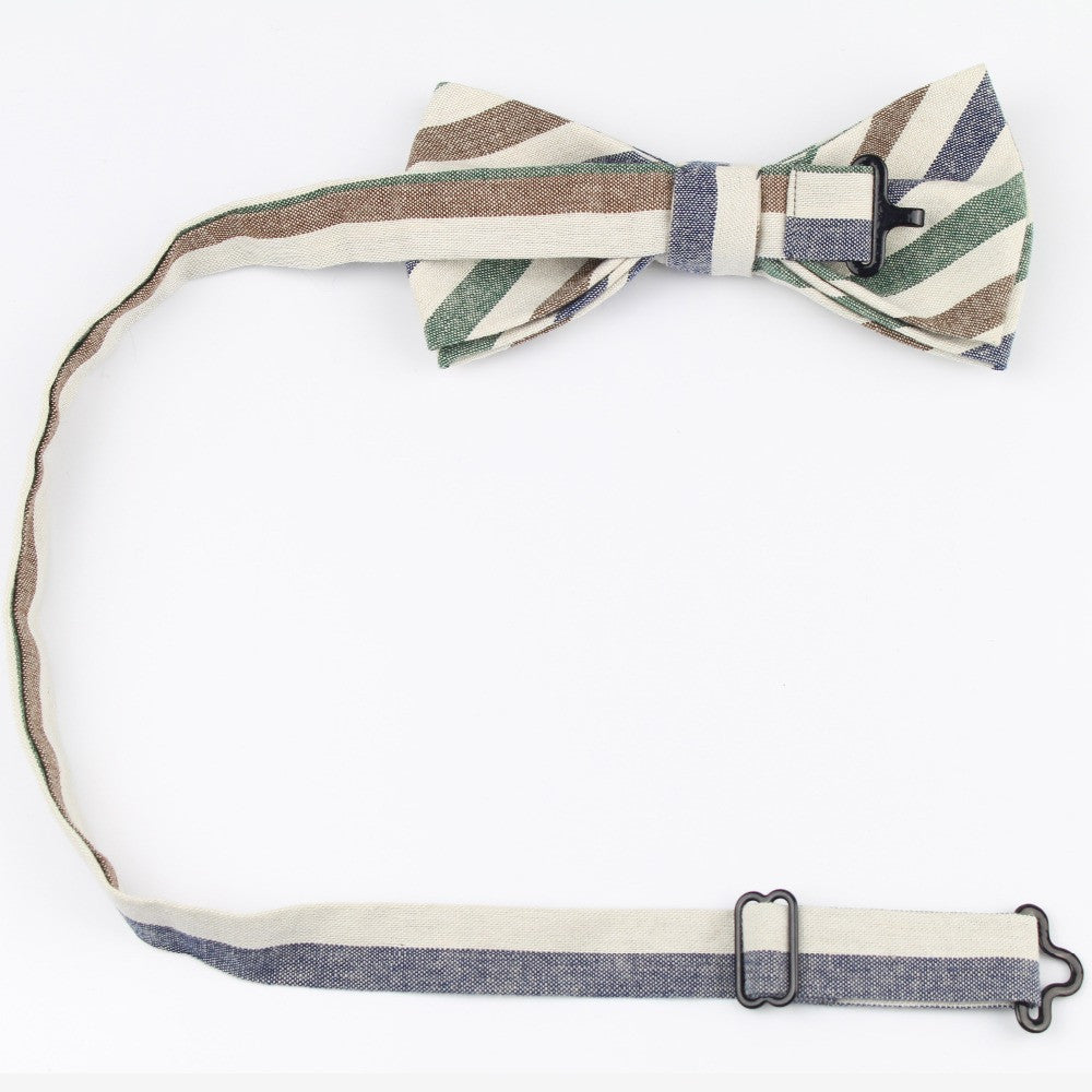 Superior Diamond Check Soft Striped Bow Ties for Men