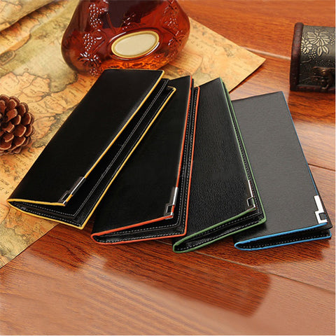 Solid & Long PU Leather Business Men's Wallet