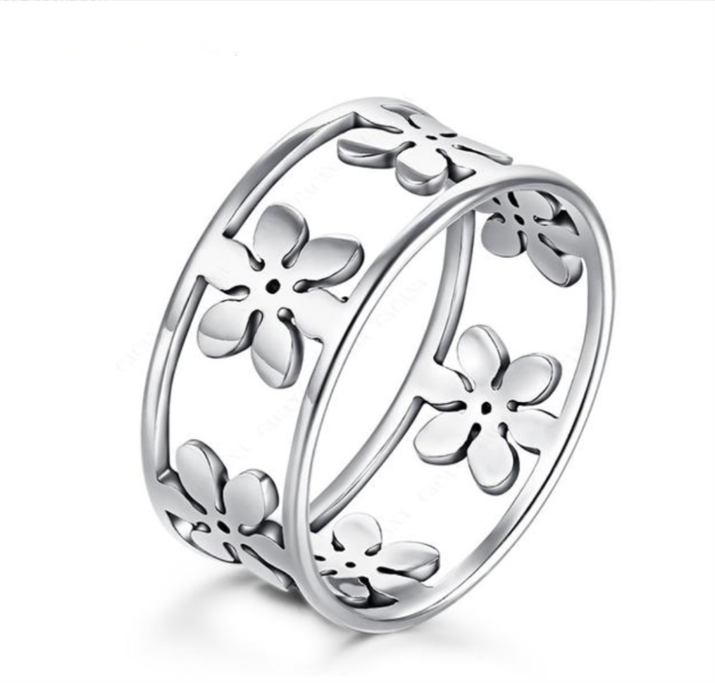 Steel Five Petals Ring wr-