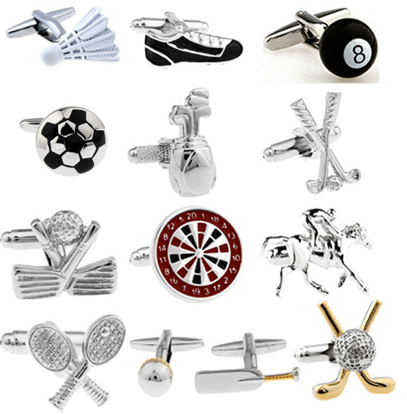 Sport Series Golf Football Tennis & Many More Design Fashion Cufflinks