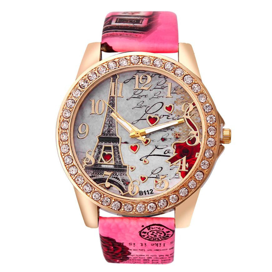 Tower Pattern Diamond Dial Watches For Women ww-d