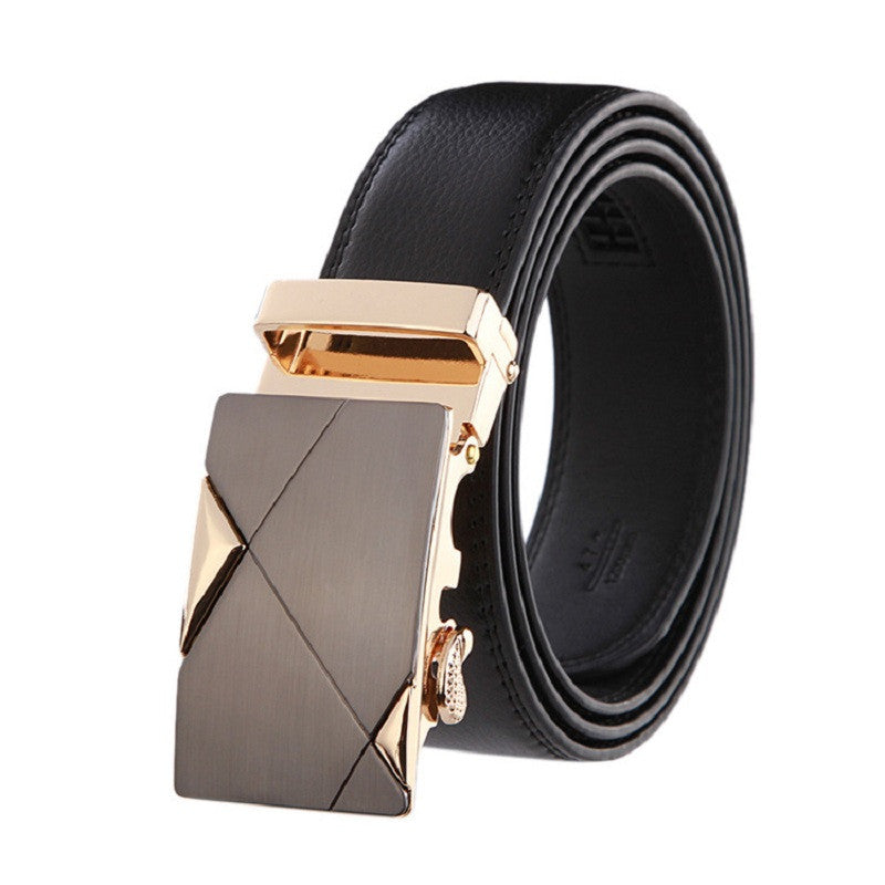 Leather Strap Automatic Buckle Belt For Men Authentic Girdle Trend