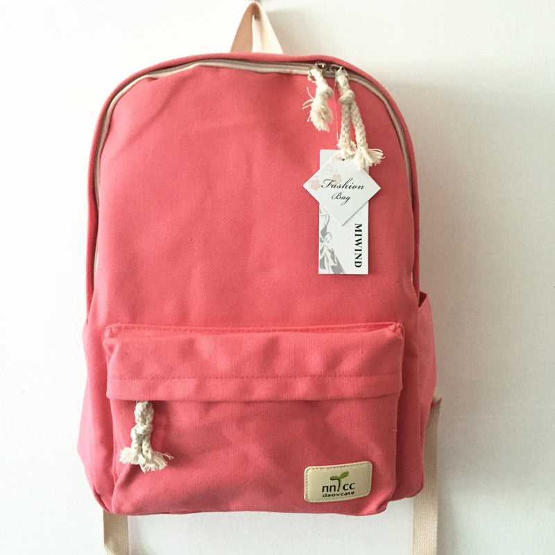 Solid Color High Quality Cute Canvas Backpack bwb