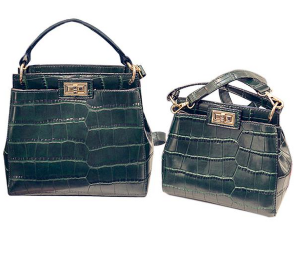 Crocodile Leather Design Handbag bws