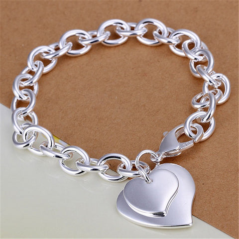 Exquisite Heart Silver Bracelets