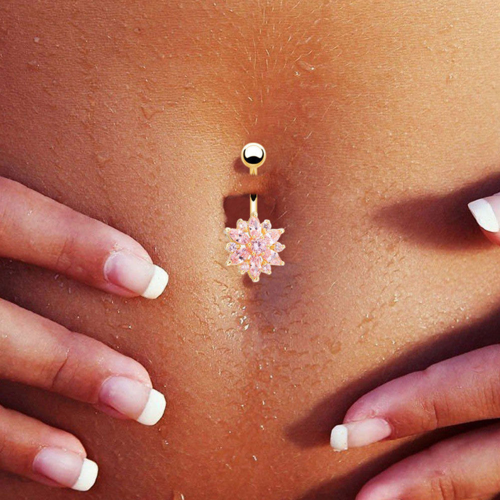 Floral Belly Ring Body Jewelry