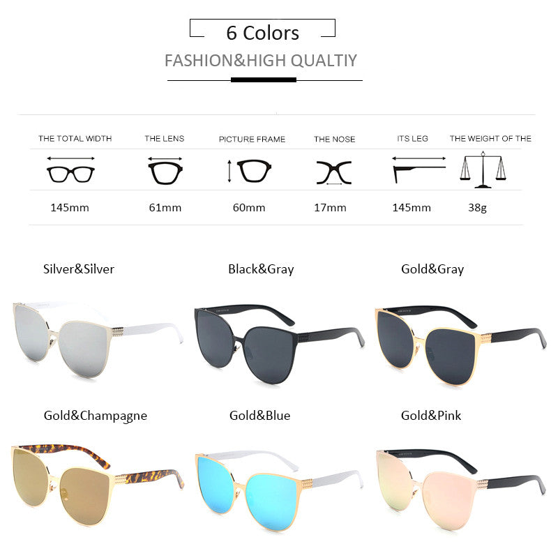 Oversize Cat Eye Sunglasses for Women Fashion Summer Style