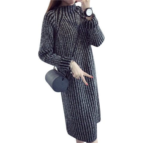 Long Knitted Thick Warm And Pullovers Jumper Sweaters for Women