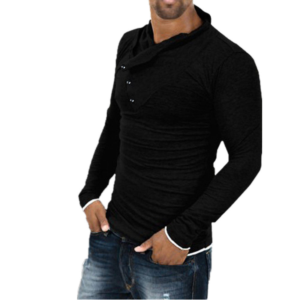 Autumn Winter Fashion Solid O-Neck Button Sweater For Men