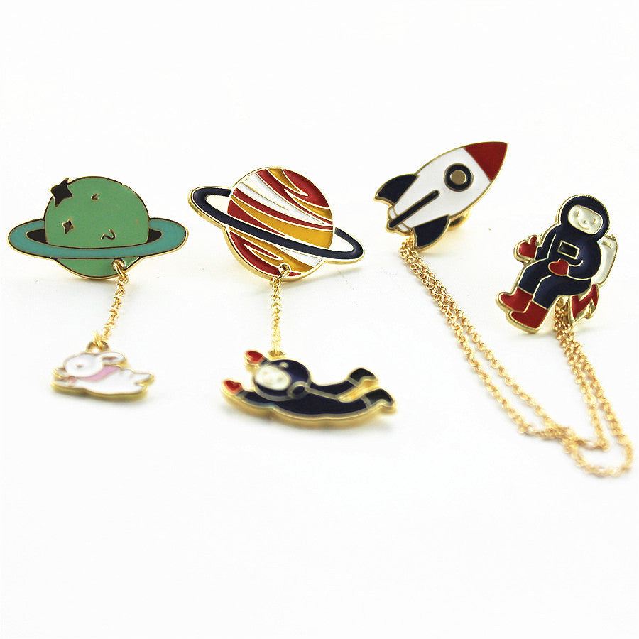 New Astronauts/earth Brooches Clothes Pins