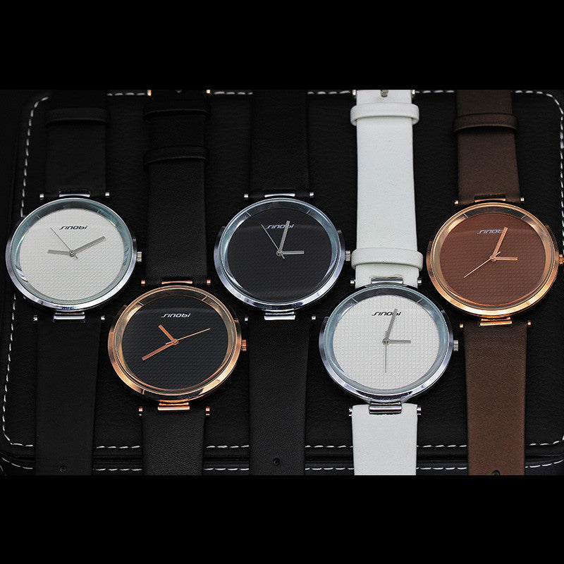 Analog Golden Leather Luxury Brand Watch ww-d wm-q