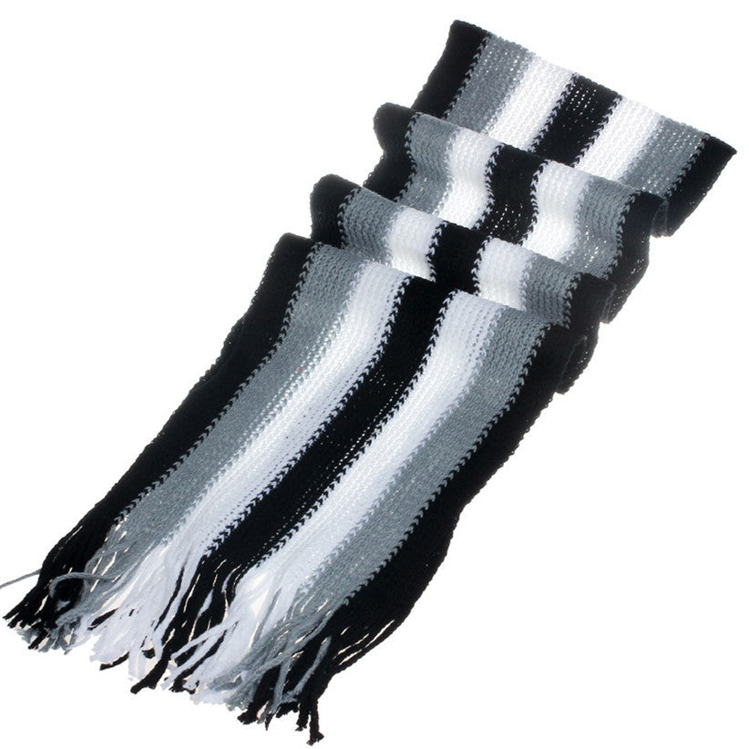 Wool Striped Long Tassel Unisex Scarves