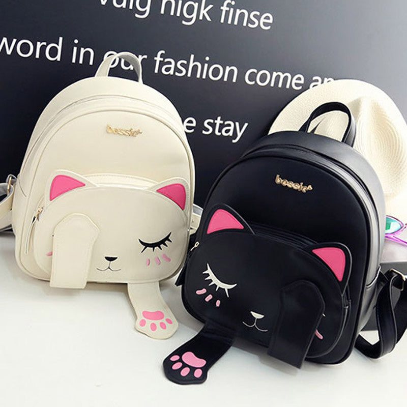Cat Preppy Style School Backpacks Funny Quality bwb