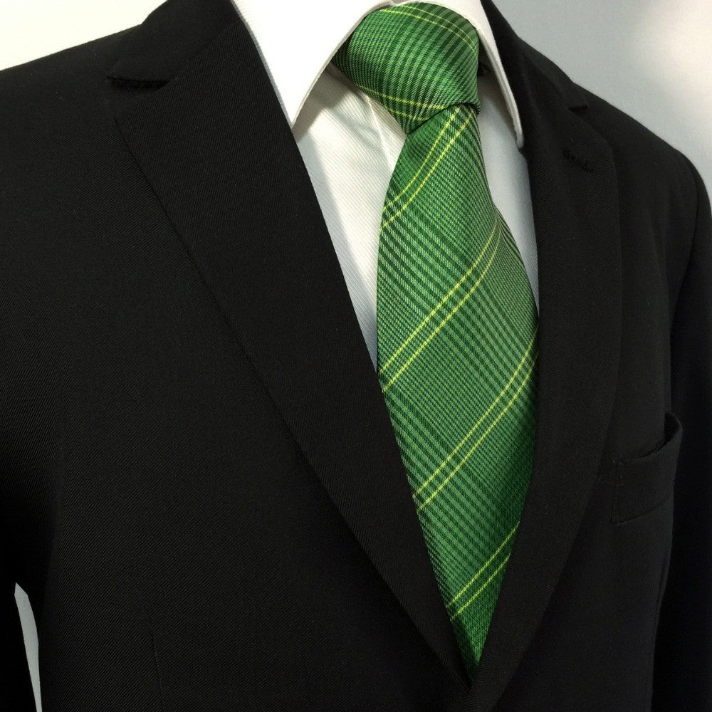 Green Checkes Silk Men's Ties