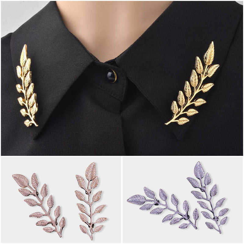 Exquisite Leaf Collar Pin Brooches