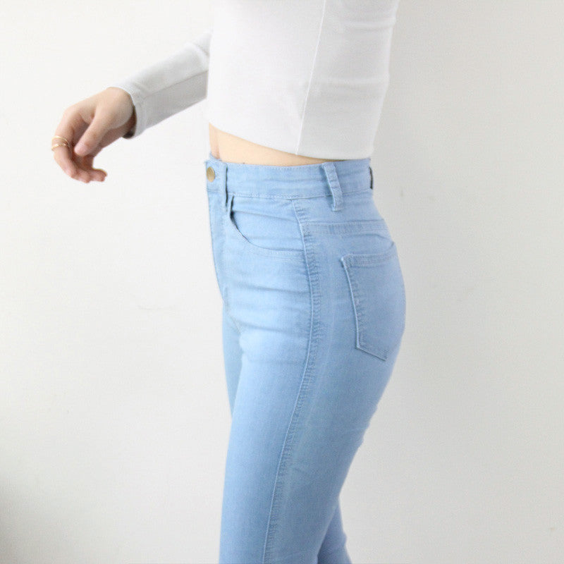 High Waist Elastic Jeans for Women