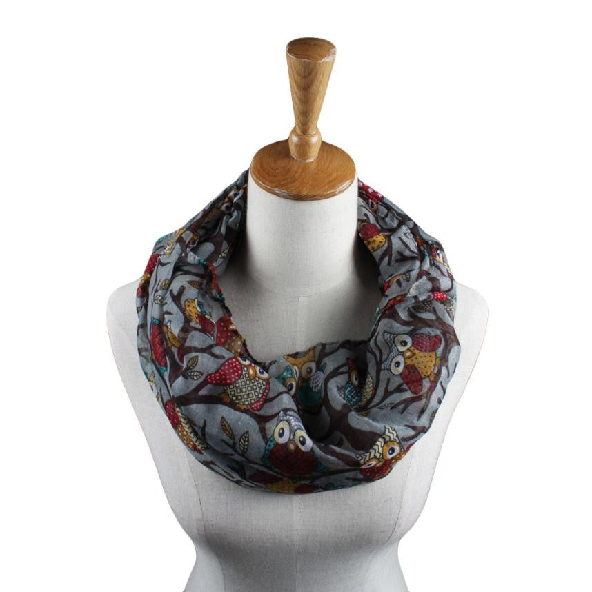 Owl Cartoon Print Warm Wrap Scarves