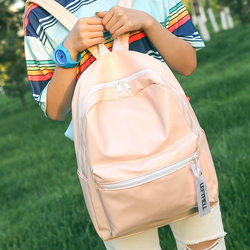 Rainbow Colorful Glossy Backpack School Bag bwb