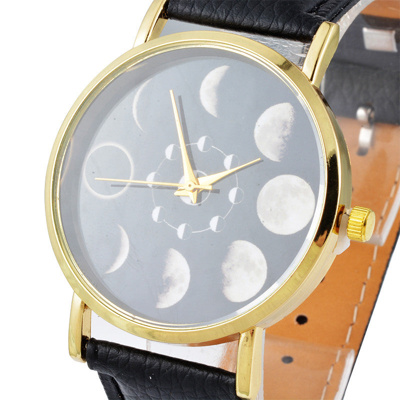 Solar Moon Phase Lunar Eclipse Stylish Watch ww-b