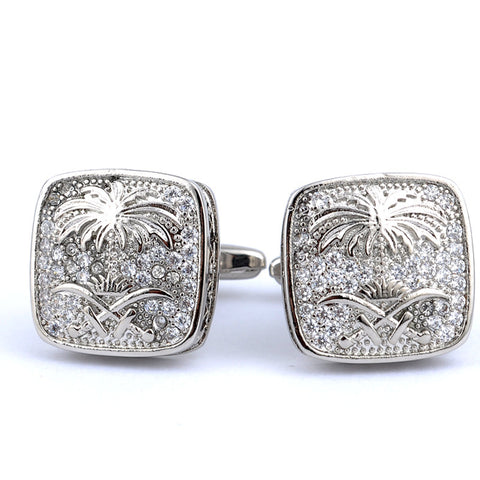 Upscale Zircon Copper Cufflinks