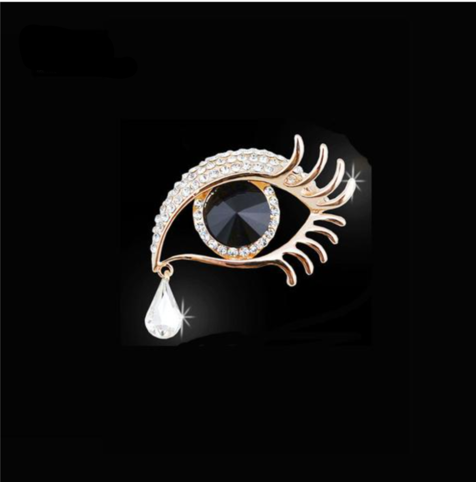 Elegant Crystal Big Eye Waterdrop Angel Tears Brooches For Women