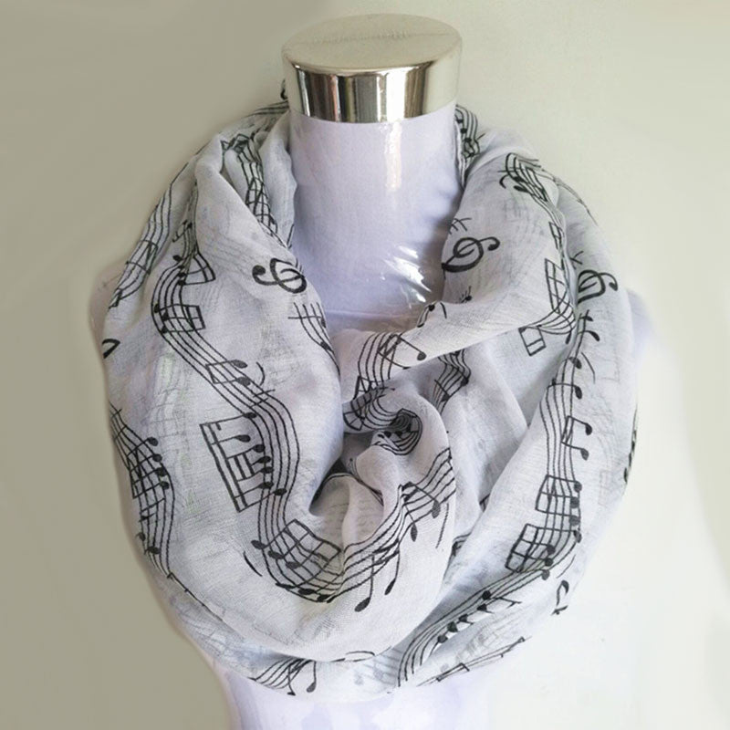 Music Note Sheet Script Printed Scarves