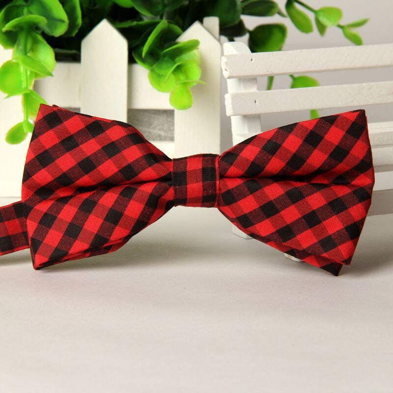 High Quality Pretied Neck Plaid Bowties for Men