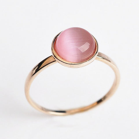 Created Opal Rose Gold Plated Wedding Ring wr-