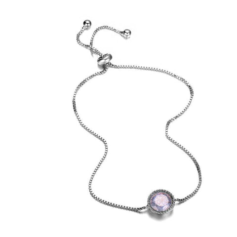 Lavender Diamond Rhodium Plated Bracelets