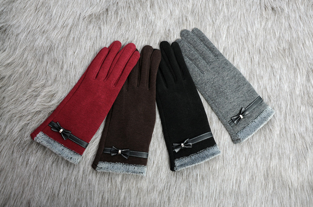 Elegant Winter Cashmere Top Quality Warm Wrist Gloves For Women