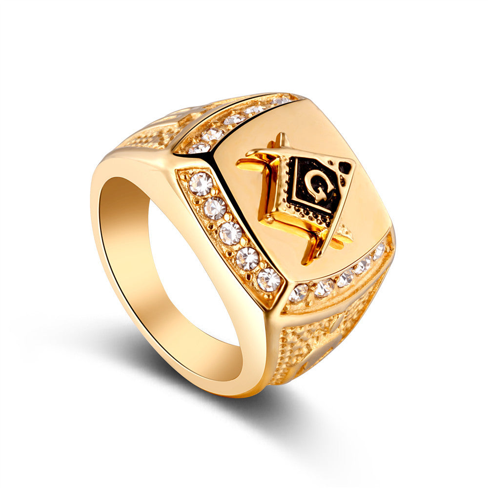 Freemason Ring Diamond Ring For Men mj-