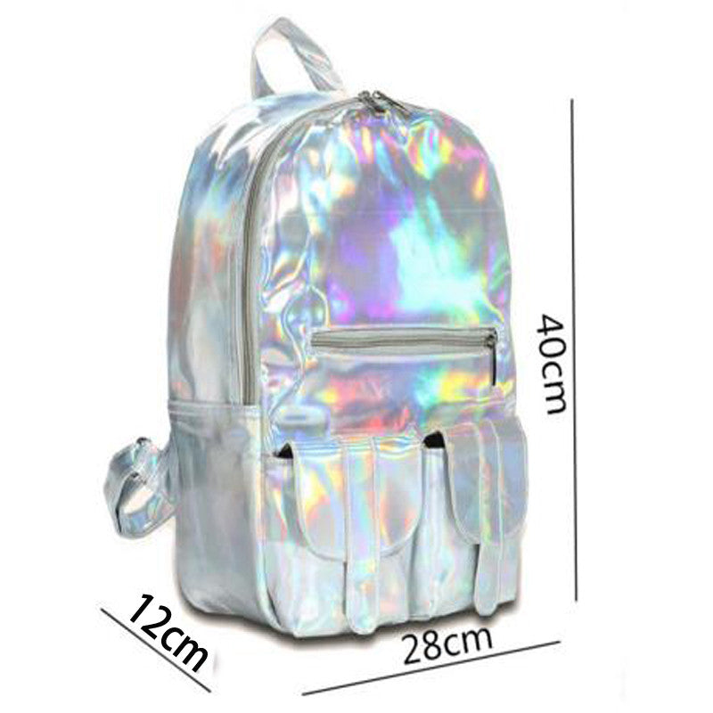 Silver Hologram Laser Backpack bmb