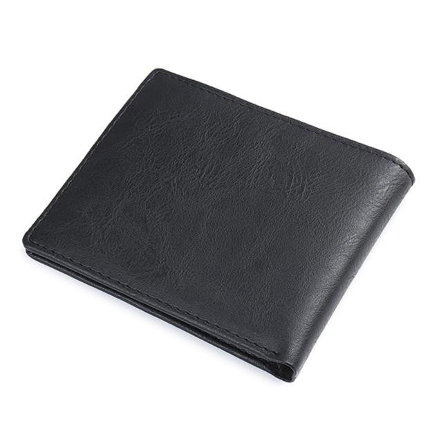 Elegance Bifold Wallets for Men Leather Black Purse