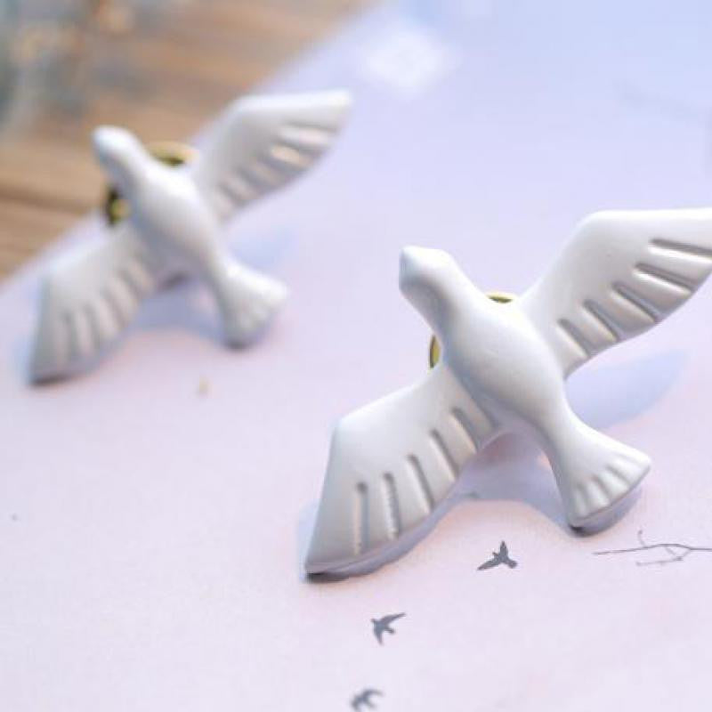 Simple White Dove Brooch Pin