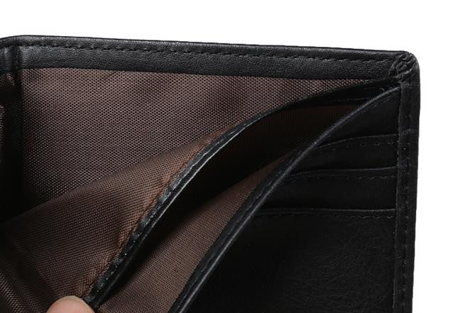 Elegance Bifold Wallets for Men Leather Black Purse