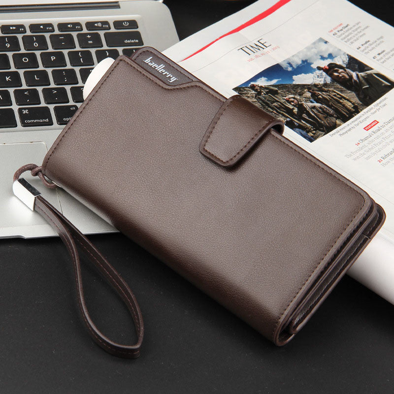 Top Quality Leather Long Wallet For Men Zipper