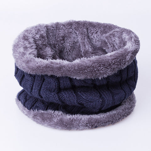 Fashion Winter Thickened Wool Knitted Neckerchief O Ring Stripe Scarves For Men