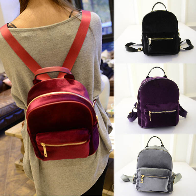 New Fashion Velvet Backpacks bwb