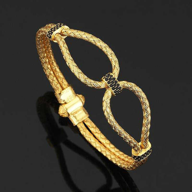 18K Gold Handmade Magnet Buckle Infinity Bracelets & Bangles Women & Men's Jewelry