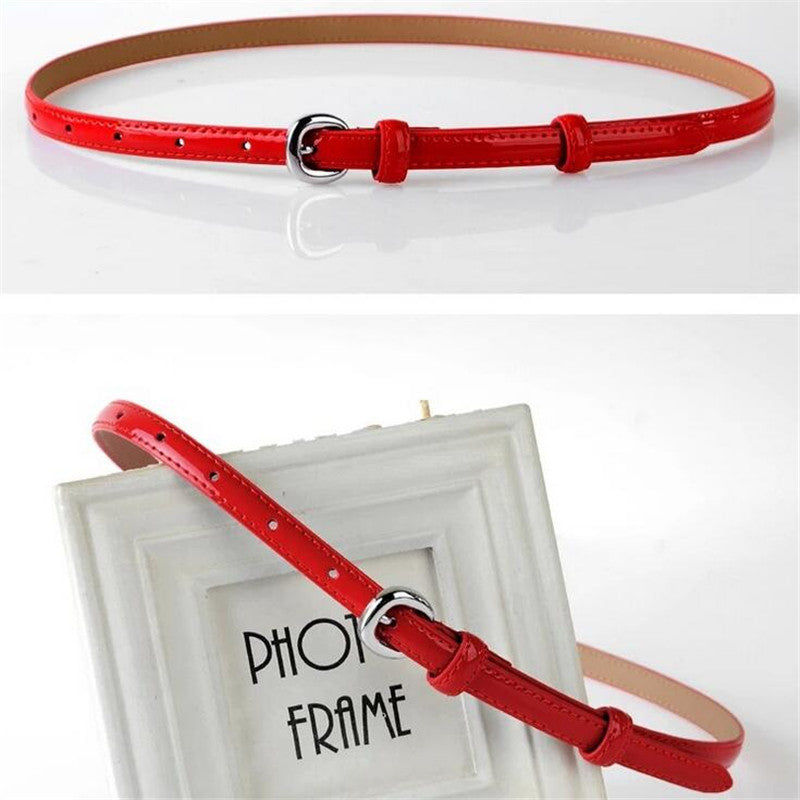 Small Bow Decoration Slim Belt For Women