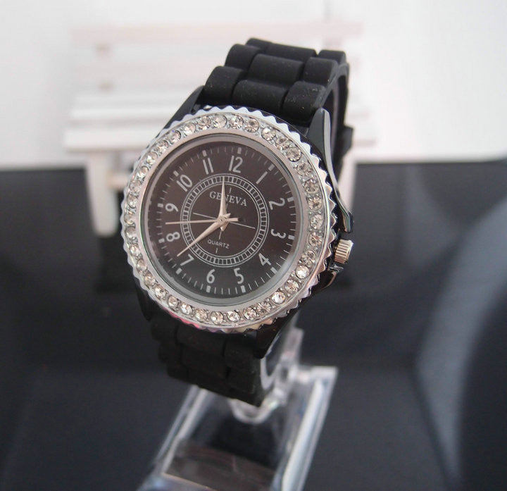 Elegant Crystal Silicone Watch ww-s wm-s