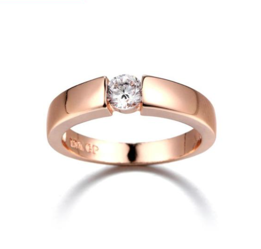 Rose & White Gold Classical Unisex Ring wr- mj-