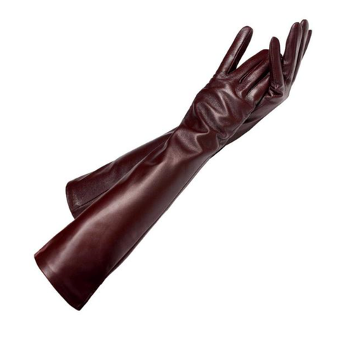 Genuine Leather Long Gloves For Women